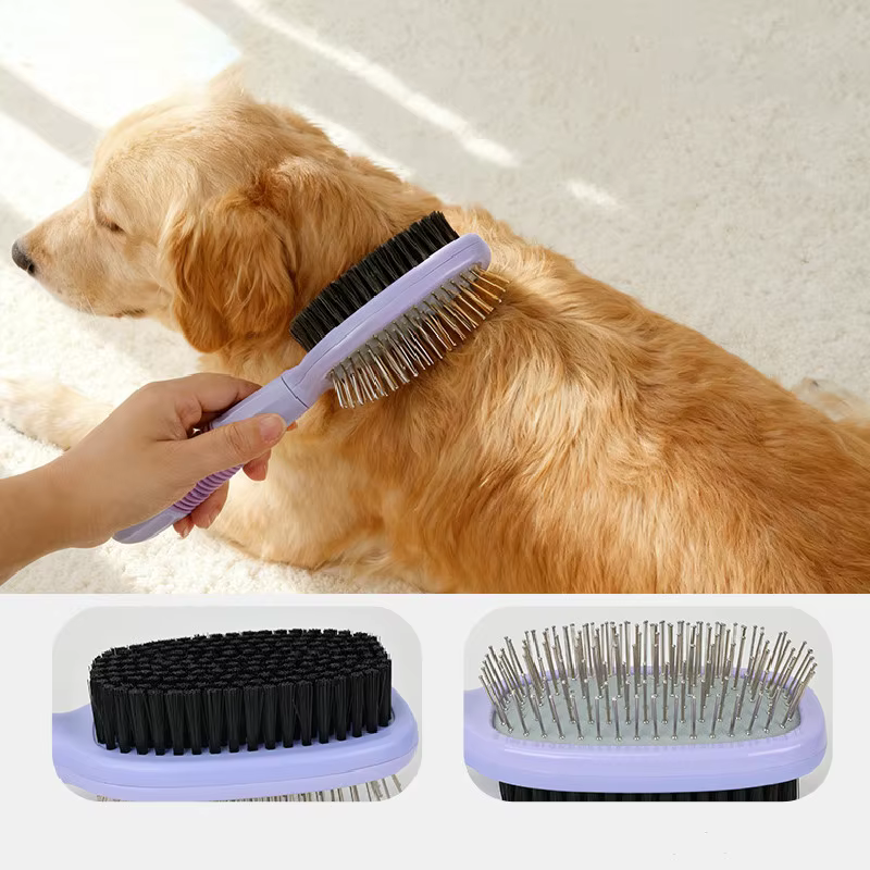 Cepillo doble para perros y gatos – Quitapelos y masaje - imagen 4