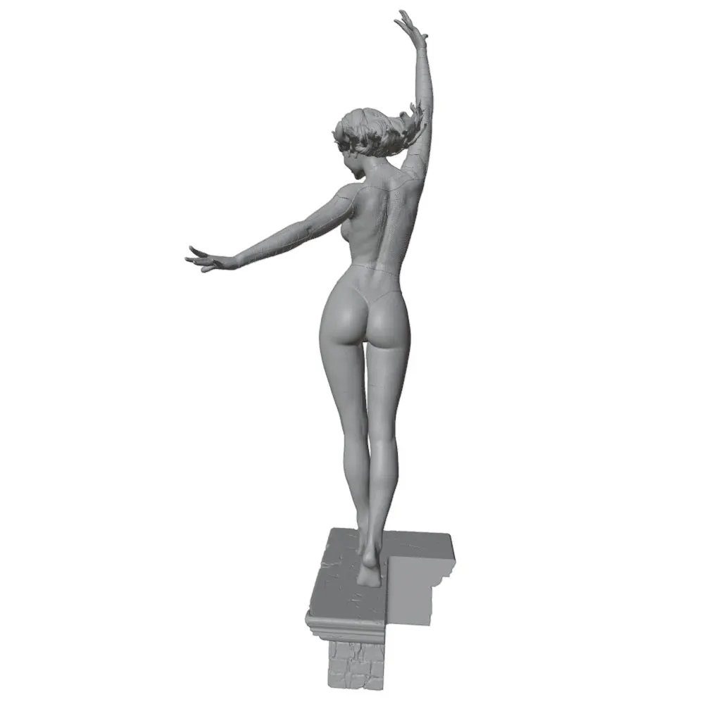 Figura de chica en resina 3D sin pintar para montar - imagen 5