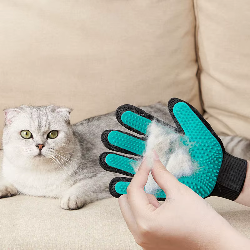 Guante deslanador para perros y gatos, cepillo masaje para baño - imagen 5