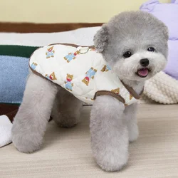 Abrigo cálido felpa con estampado oso para perro y gato Bichón