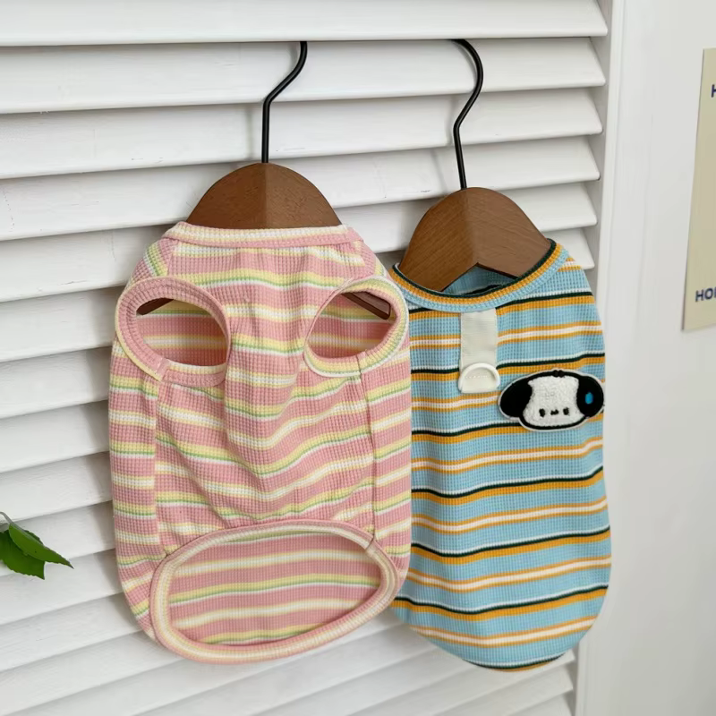 Chaleco a rayas con estampado de oso para perros y gatos pequeños - imagen 2