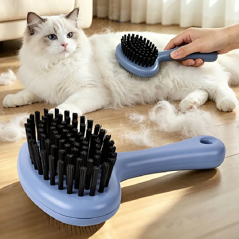Cepillo doble cara para perros y gatos – Masaje y deslanador - imagen 2
