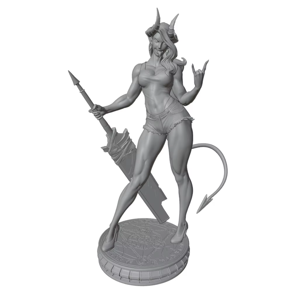Miniatura DIY de chica sexy en resina, modelo gris impreso 3D