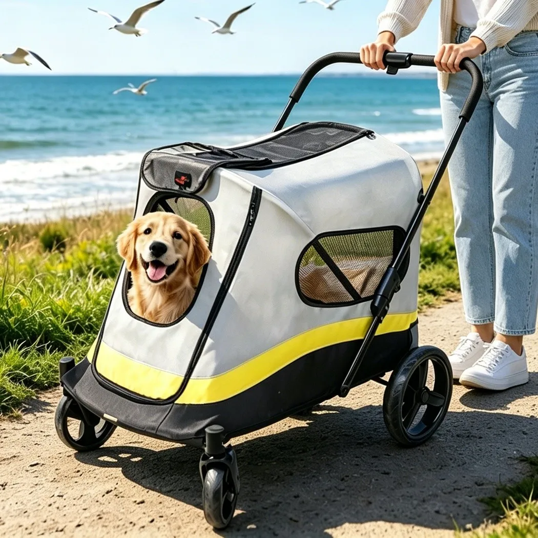Carrito de paseo todoterreno para perros pequeños y medianos – Doble entrada - imagen 2