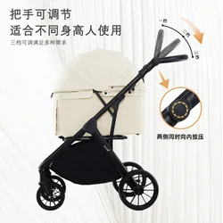Carrito plegable para perros con freno doble y manejo a un toque