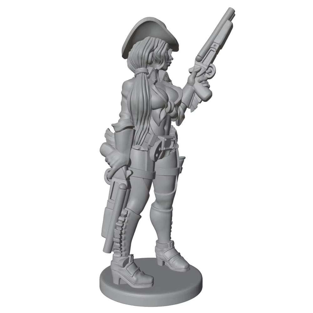 Figura de resina montada sobre tablero de juego