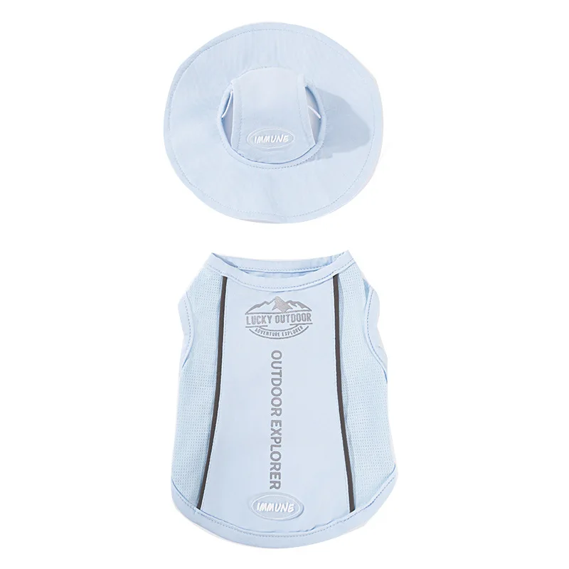 Ropa anti-UV con sombrero para perros pequeños teddy, chaleco fresco - imagen 4