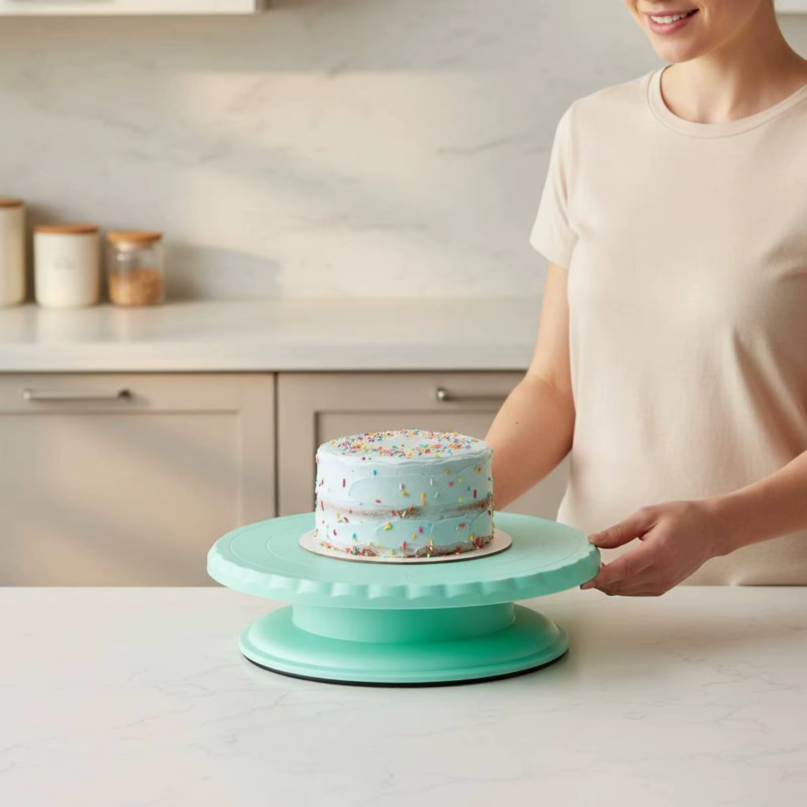 Soporte giratorio para tartas con base antideslizante y fácil limpieza - imagen 5
