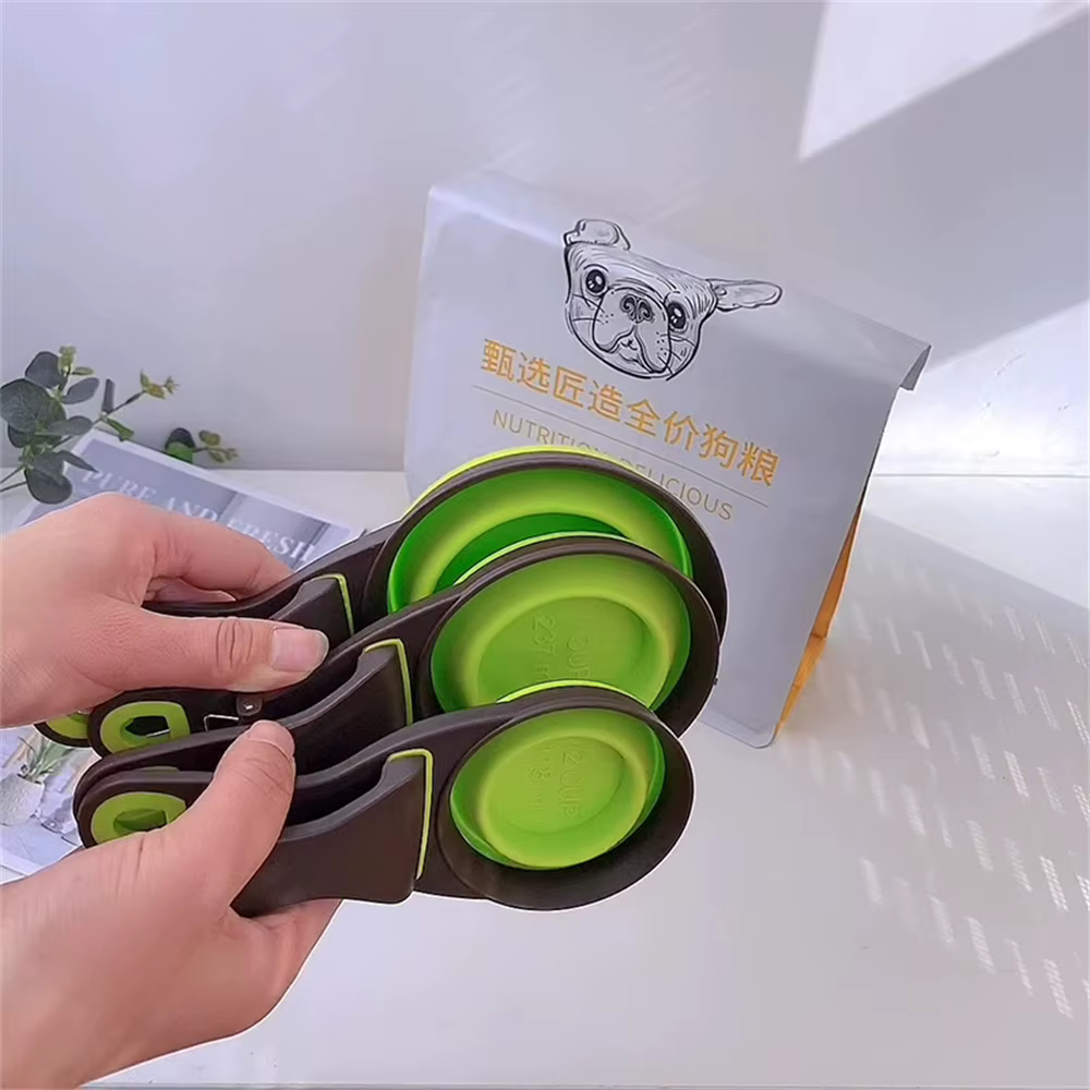 Tazón de Silicona Plegable y Portátil para Perros y Gatos – Cuchara y Sellador - imagen 2