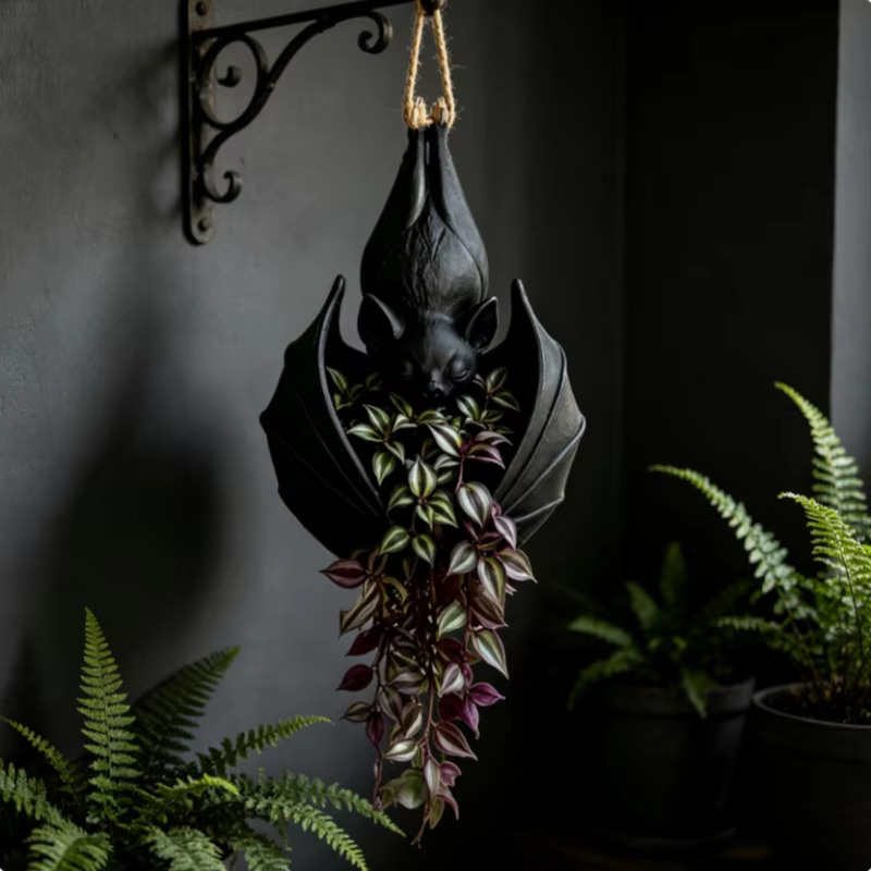 Maceta Colgante Metal Murciélago – Maceta Decorativa Jardín y Balcón - imagen 4