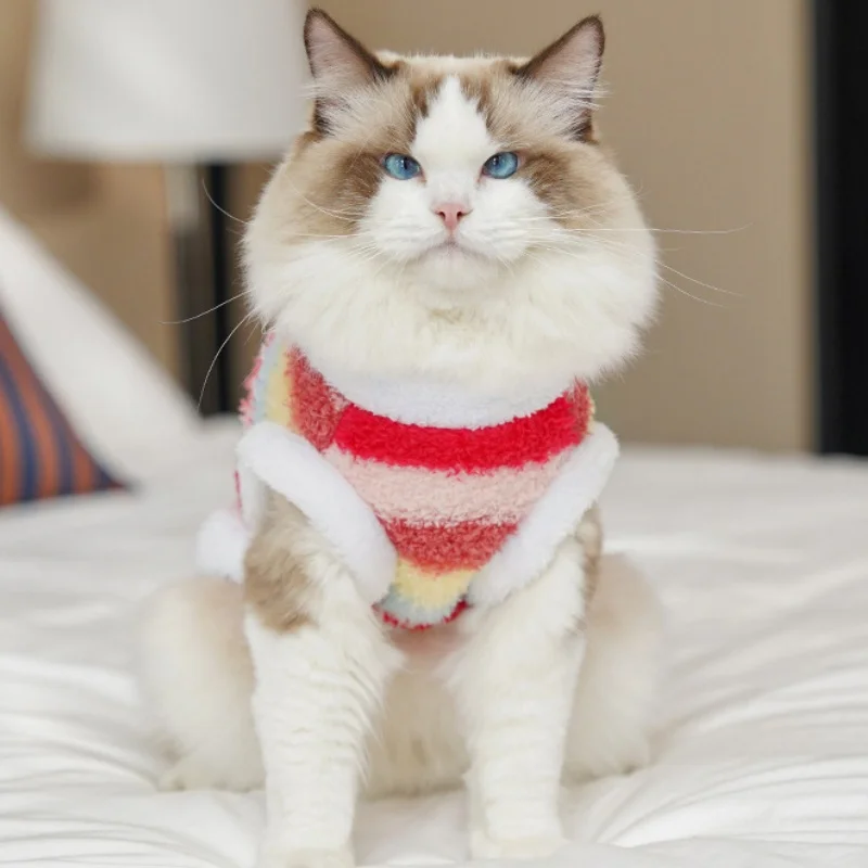 Sudadera con capucha a rayas para perros – Suéter cálido de otoño - imagen 3