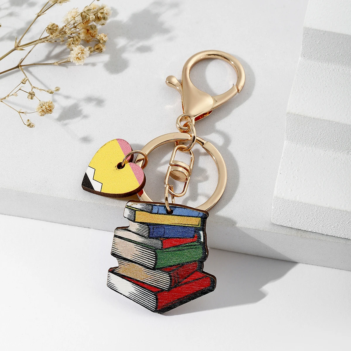 Llavero de madera colorido Love para profesores, llaves y bolso - imagen 5