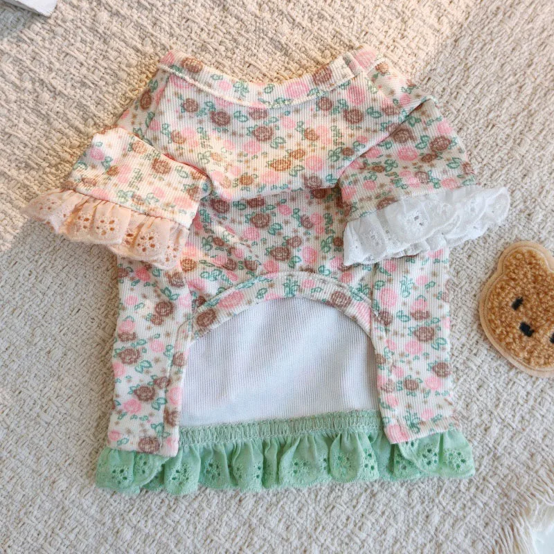 Vestido floral de verano con mangas voladoras para perros y gatos - imagen 2