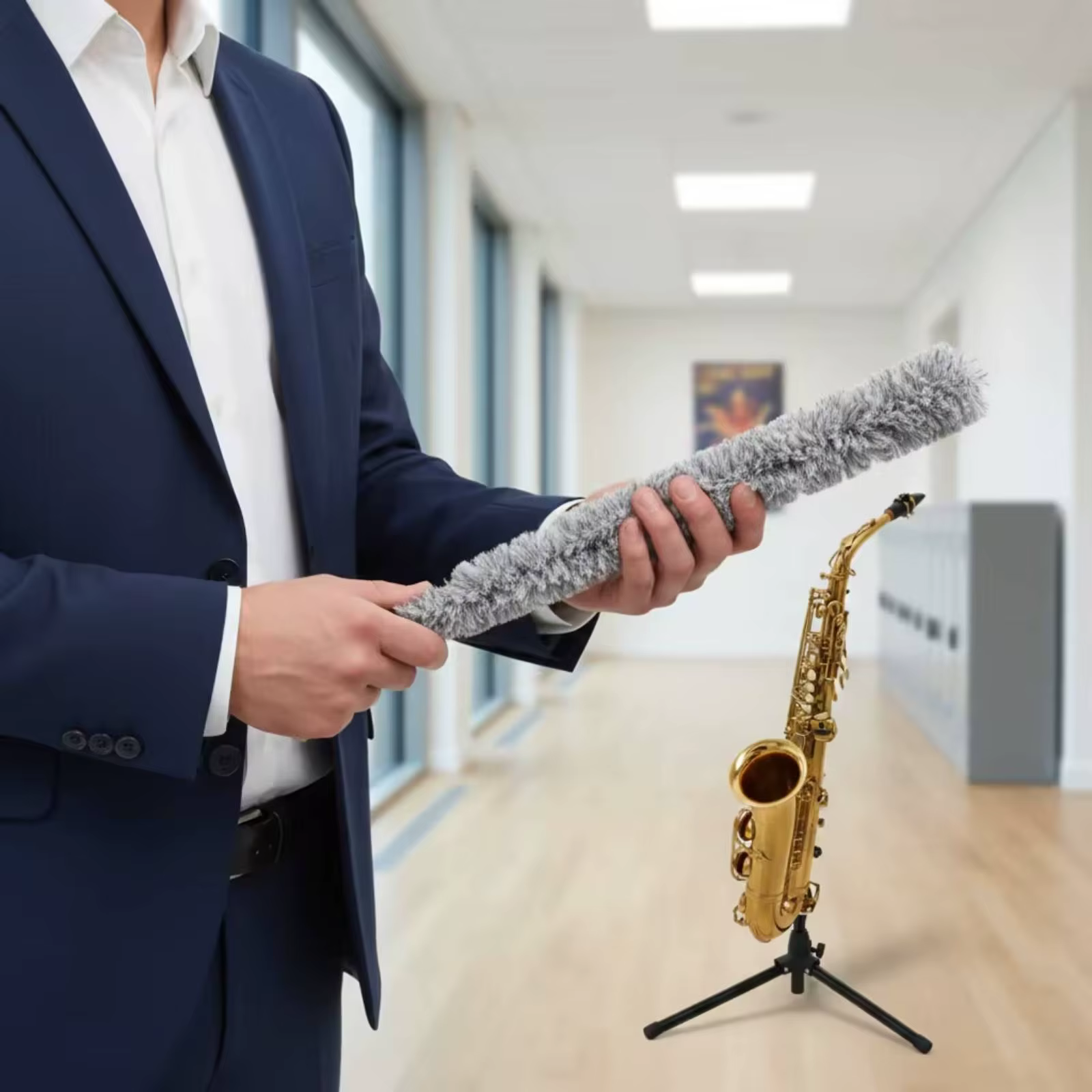Hisopo limpiador y secador para saxofón tenor