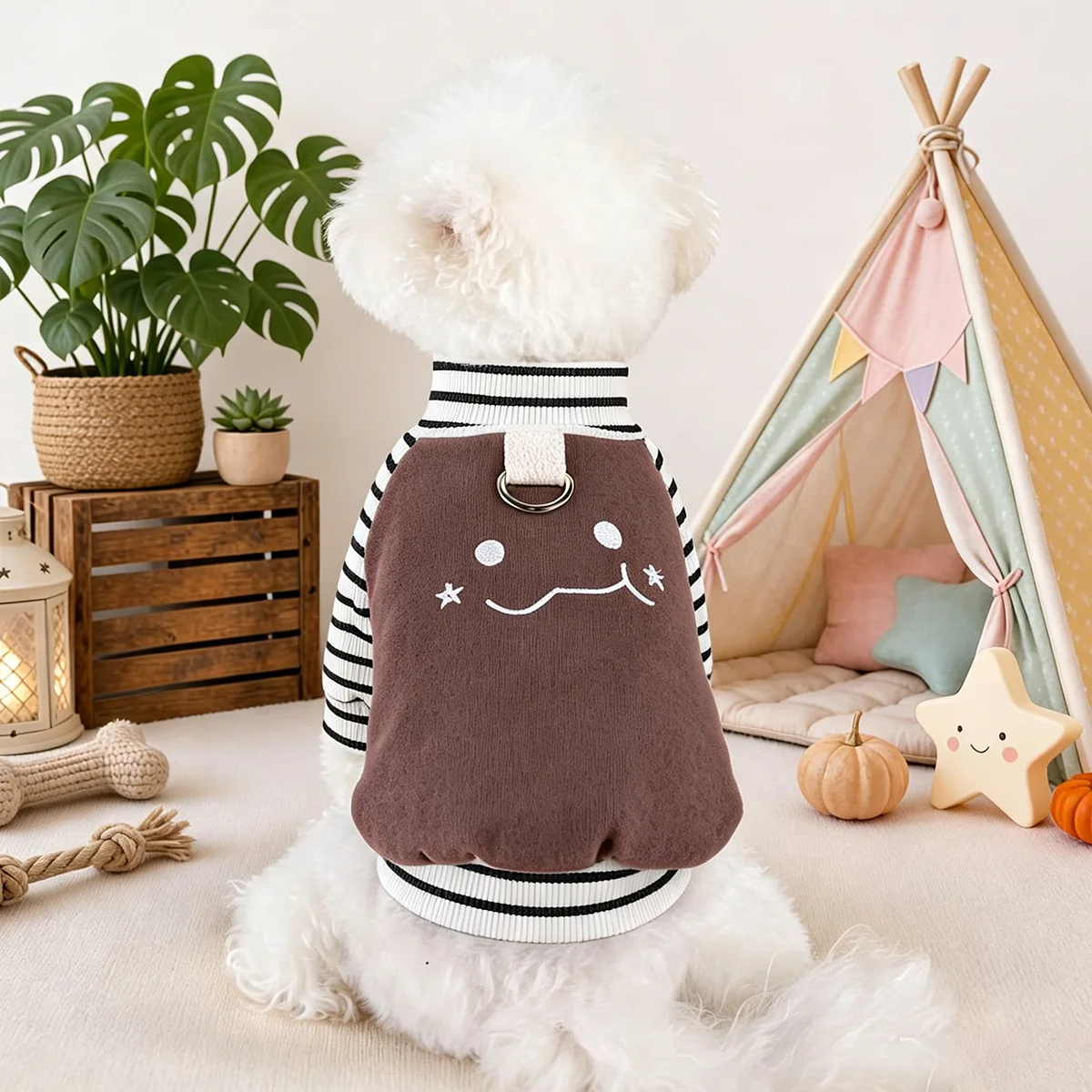 Jersey a rayas con capucha para perros pequeños
