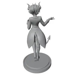 Figura de anime impresa en 3D sin montar y sin pintar, gris