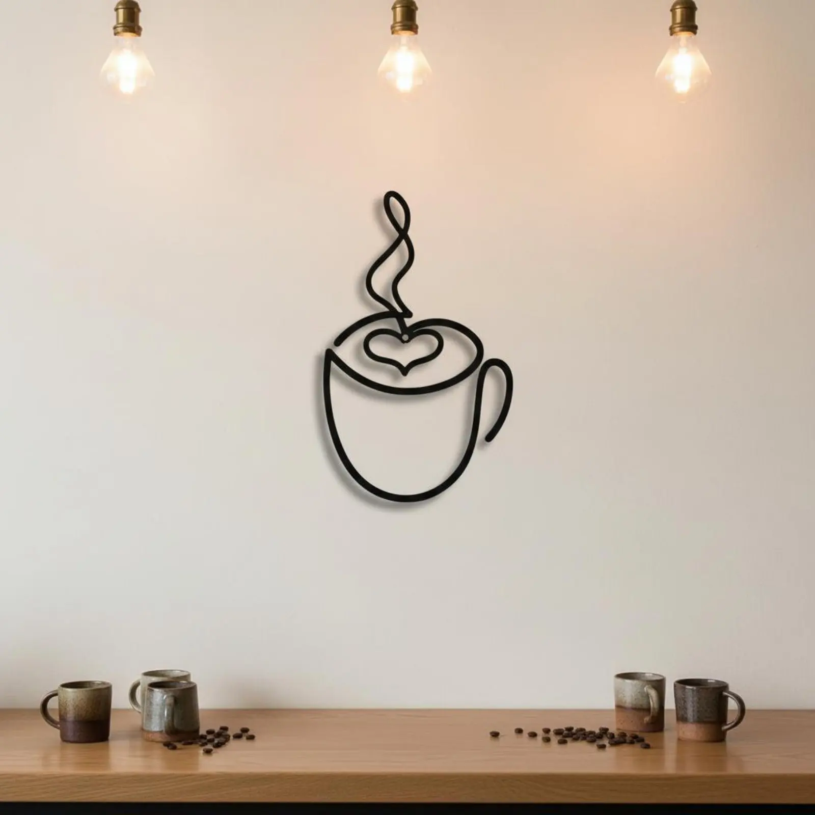 Juego de tazas de café decorativas de pared vintage metálicas
