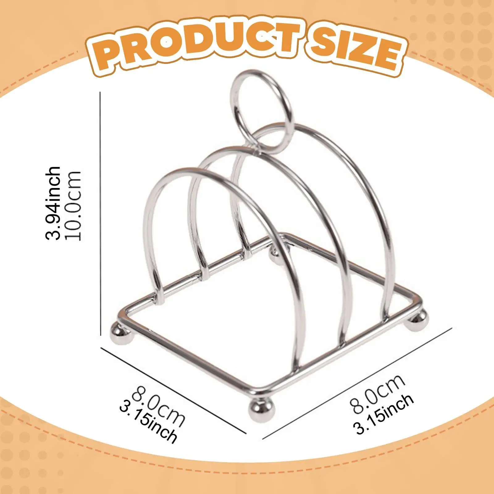 Soporte para tostadas de acero inoxidable con asas y 3 espacios - imagen 3