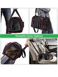 Transportadora expandible grande con felpa desmontable gatos y perros