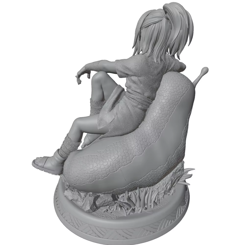 Estatua de anime miniatura gris 3D DIY sin pintar y sin montar - imagen 4