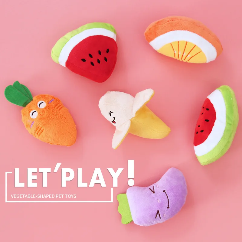 Juguete masticar de peluche fruta para perros y gatos – limpia dientes - imagen 4