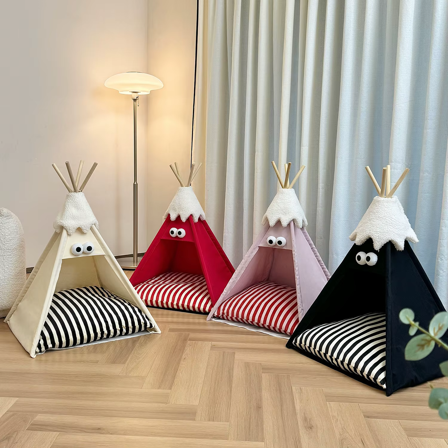 Casa nido semicerrada desmontable y lavable para gatos 4 estaciones - imagen 5