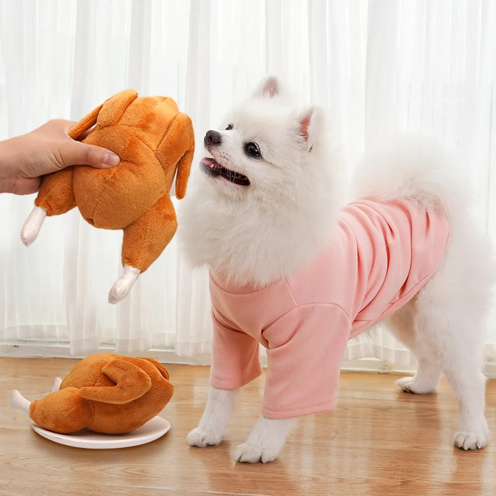 Juguete de peluche con sonido de pollo asado para perros y gatos - imagen 4