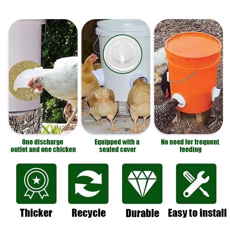 Comedero por gravedad para gallinas y patos, resistente a la lluvia - imagen 2