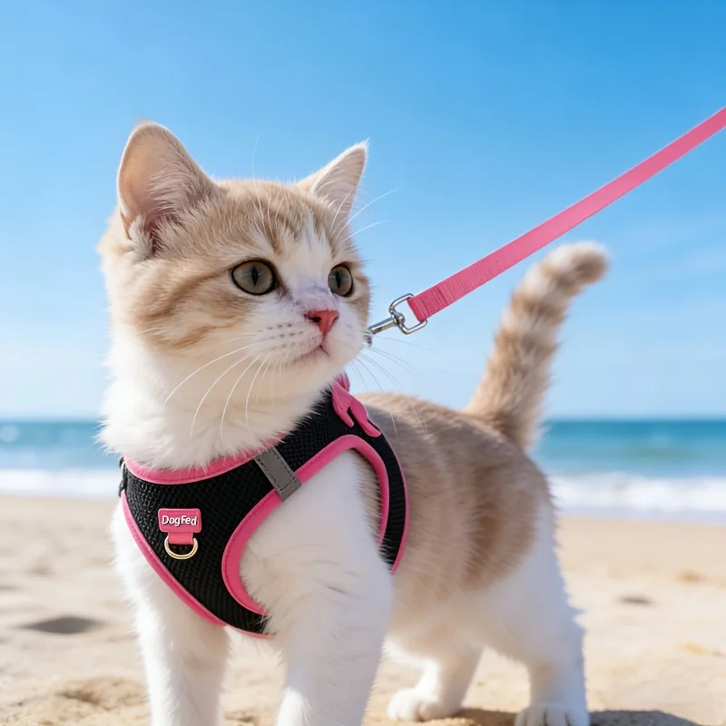 Arnés de pecho para gatos con correa – Ajustable y seguro
