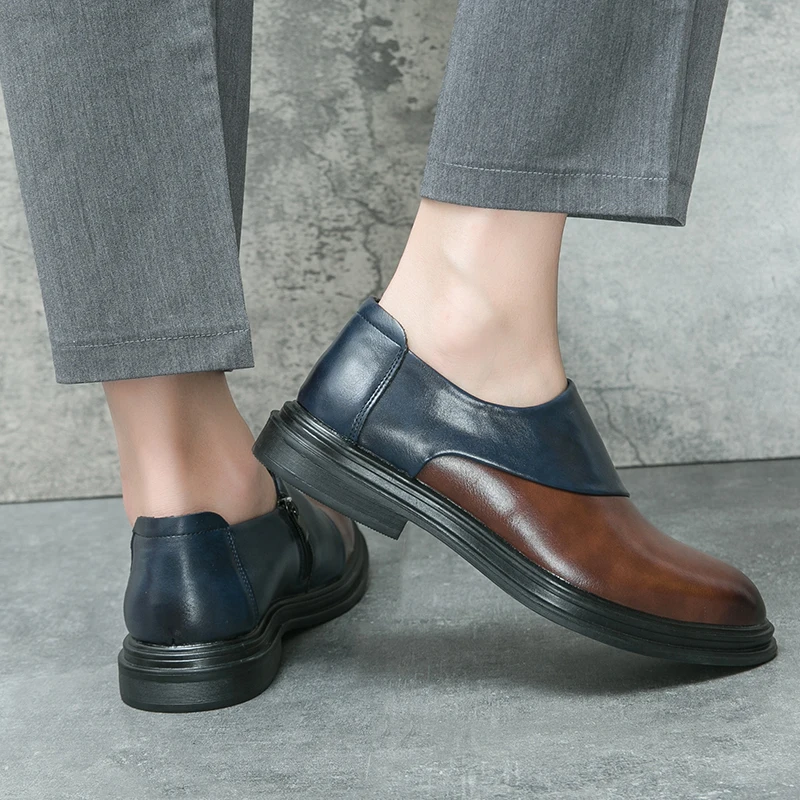 Zapatos elegantes de piel para hombre con cremallera lateral - imagen 4