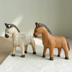 Figura decorativa de madera con caballo artesanal para gatos y perros