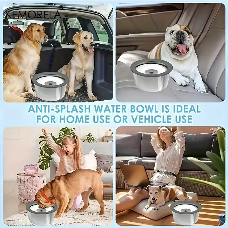 Bebedero para perros antivuelco con disco flotante y bebida lenta - imagen 4