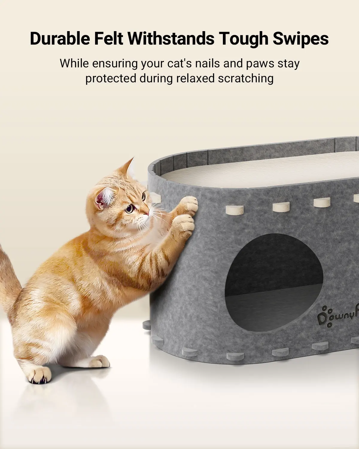 Casa para gatos de interior antirrayos, cueva acolchada para grandes