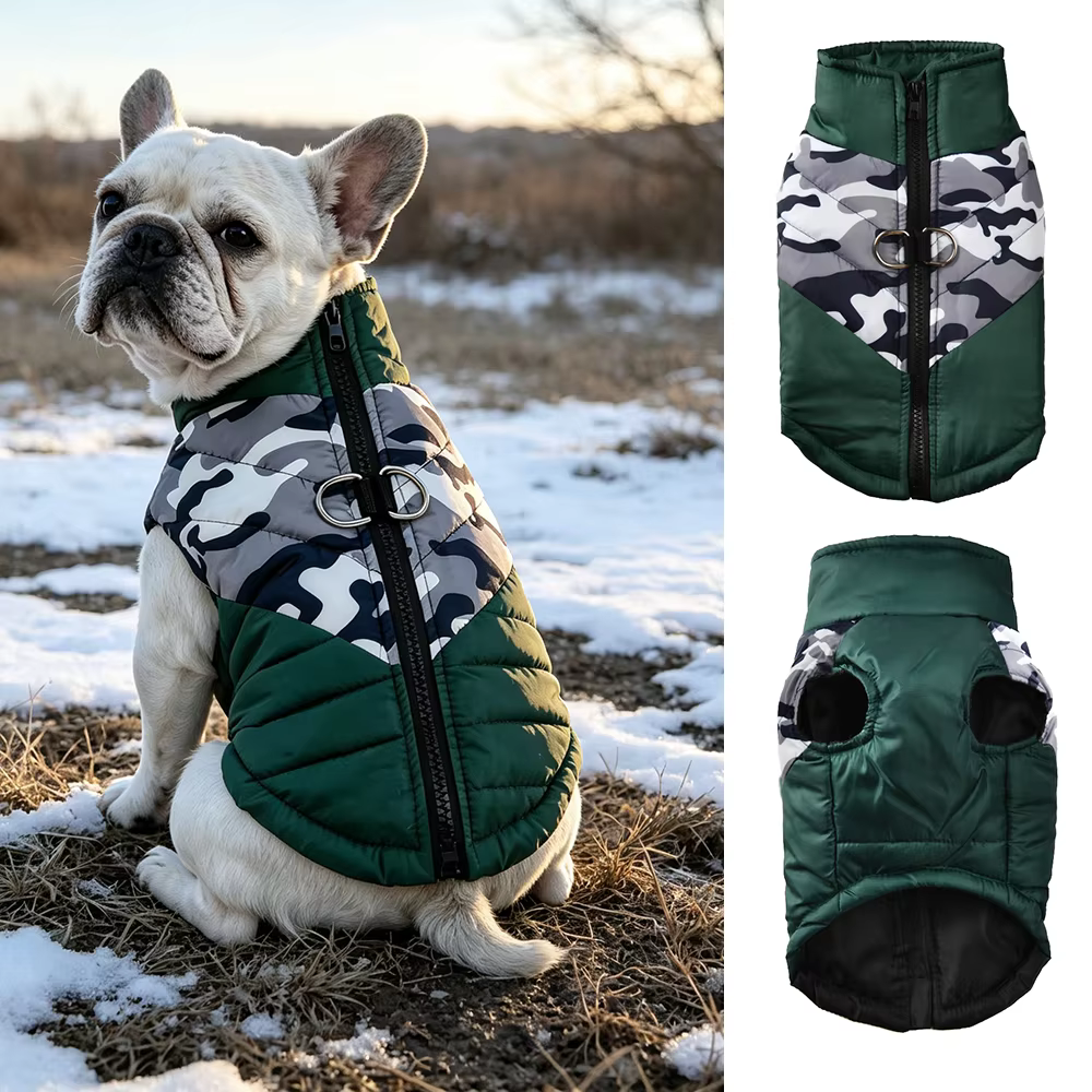 Chaleco perro invierno con camuflaje – Impermeable y cálido - imagen 2