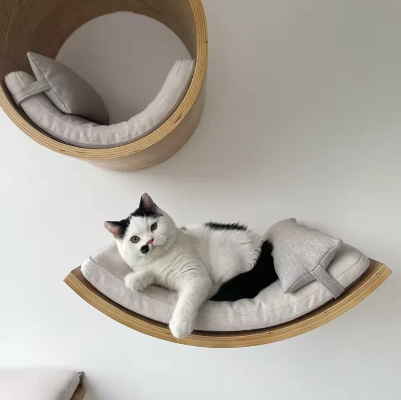 Estante de pared para gatos con cojín suave: escalada y descanso - imagen 4