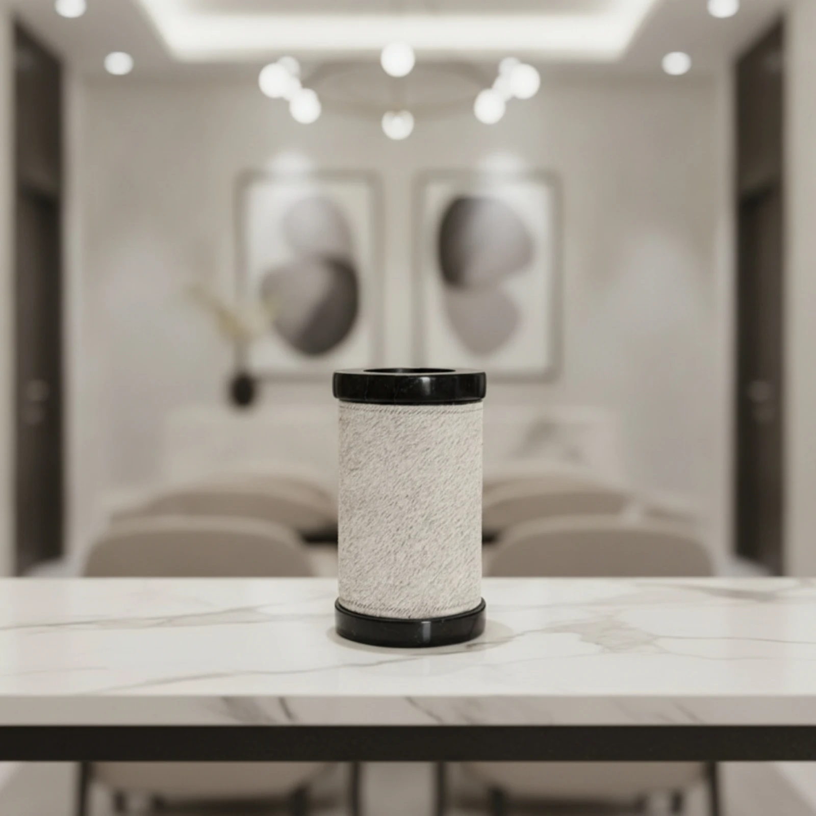 Jarrón cilíndrico texturizado decorativo para mesa - imagen 5