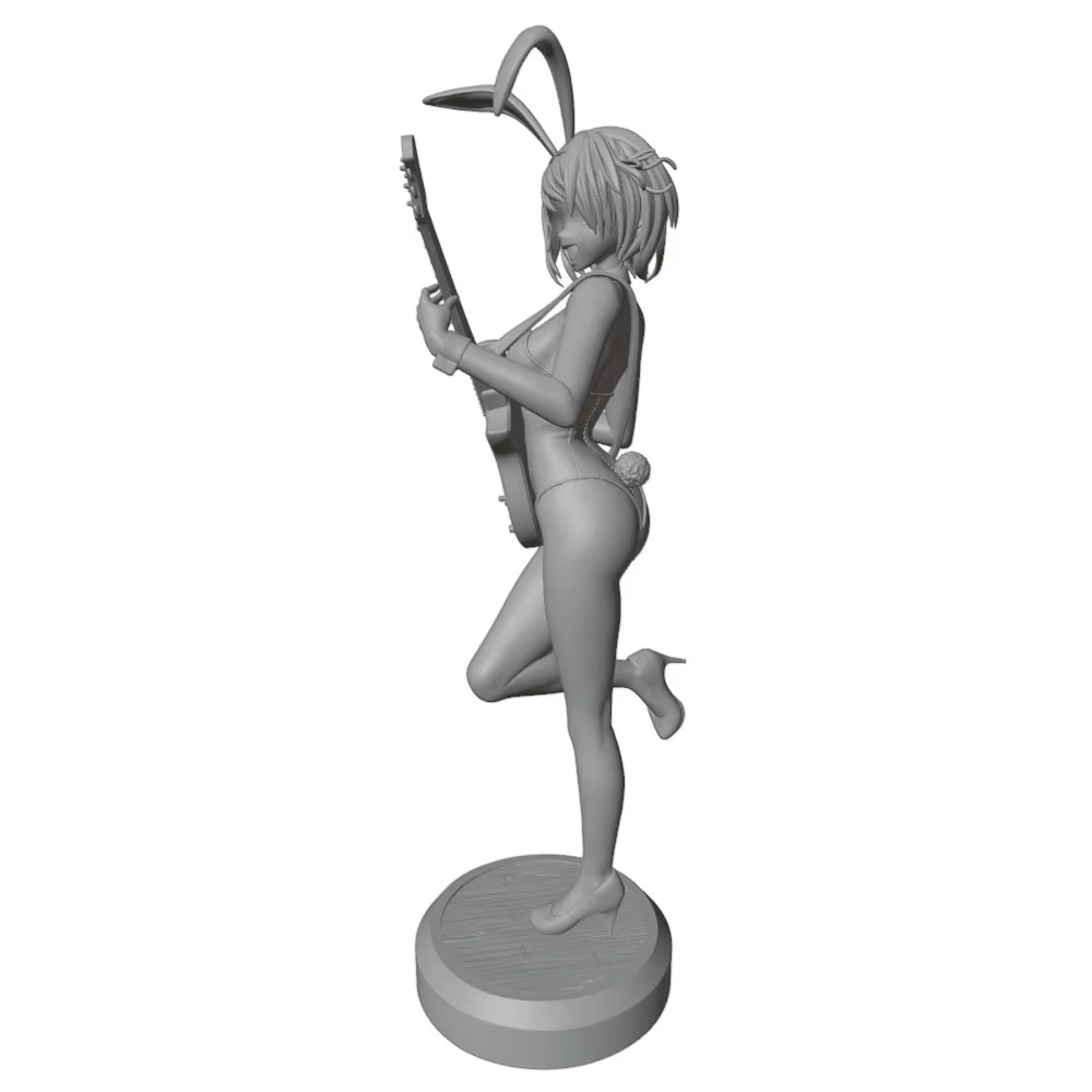 Figura de resina en miniatura de chica con guitarra, 3D - imagen 4
