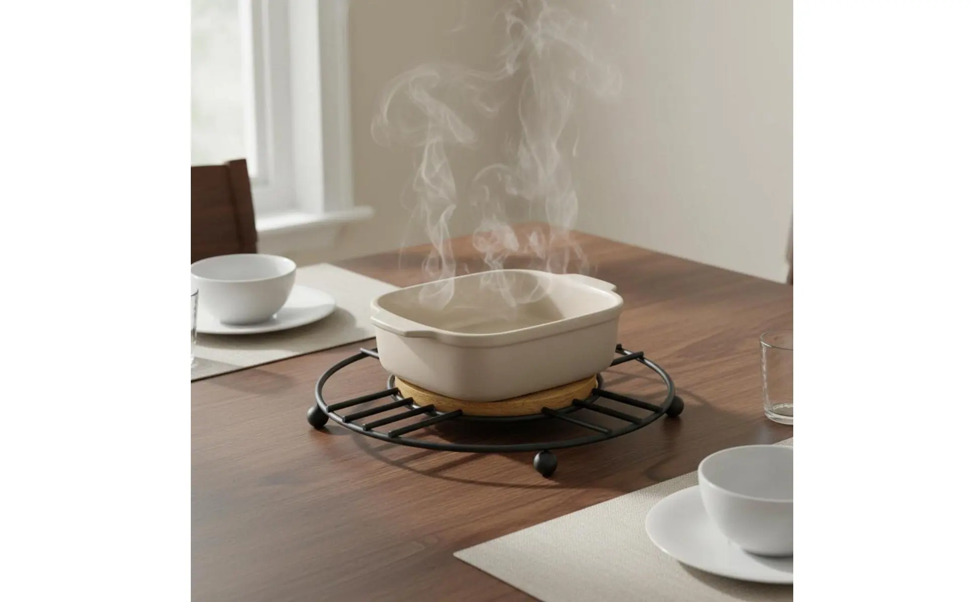 Protección para la mesa al servir platos calientes