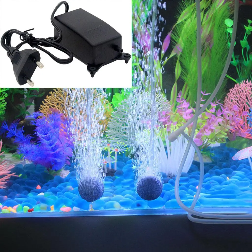 Bomba de aire compacta negra para acuario