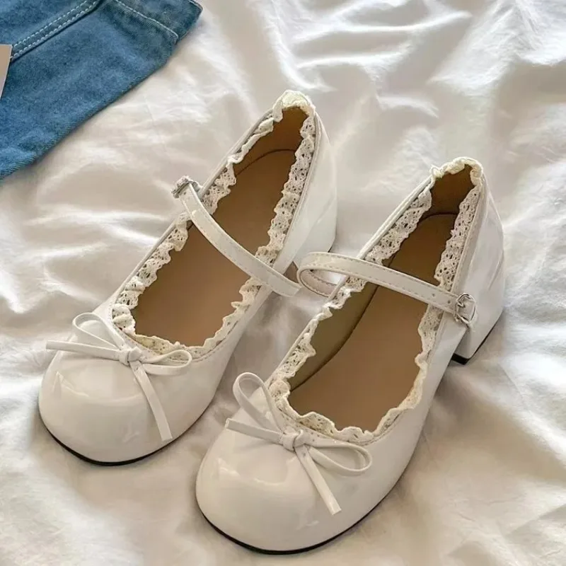 Zapatos Mary Jane de tacón grueso para mujer con lazo – Calzado elegante diario - imagen 2
