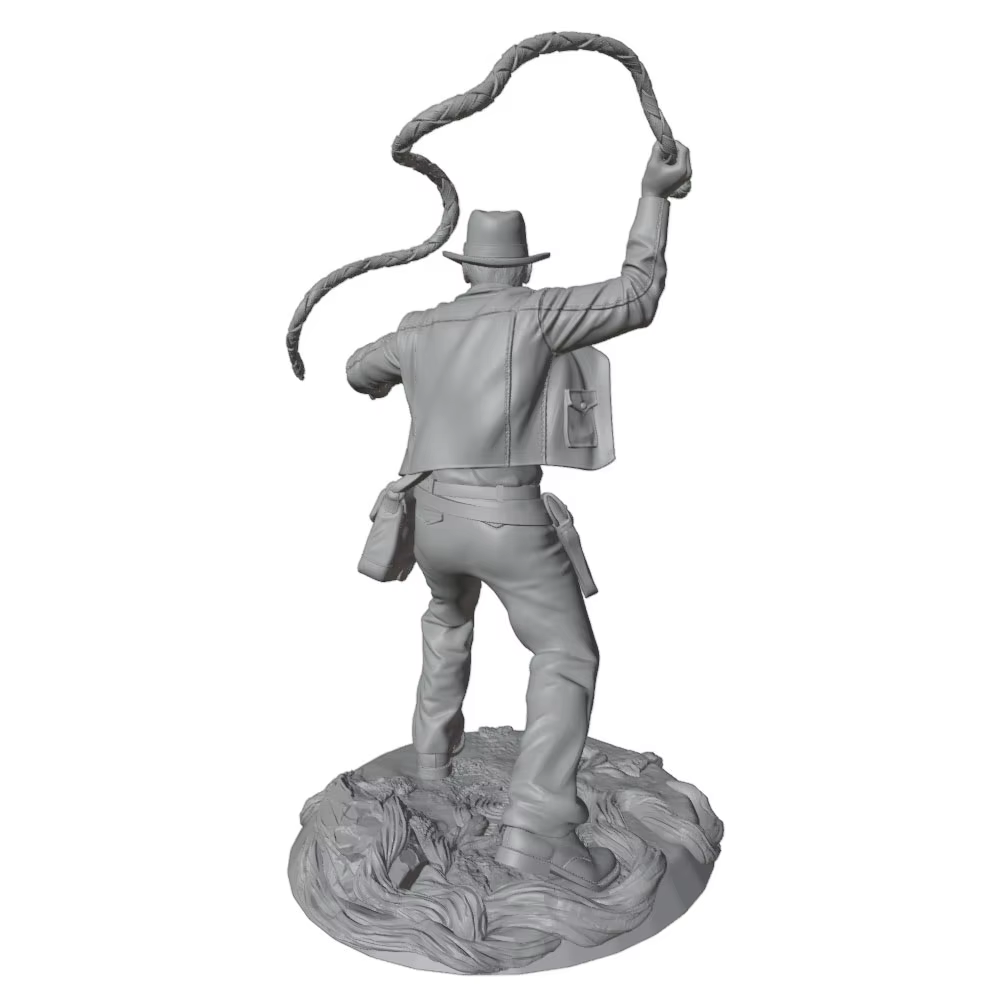 Figura anime 3D impresa en gris, modelo mini DIY sin montar