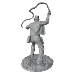 Figura anime 3D impresa en gris, modelo mini DIY sin montar