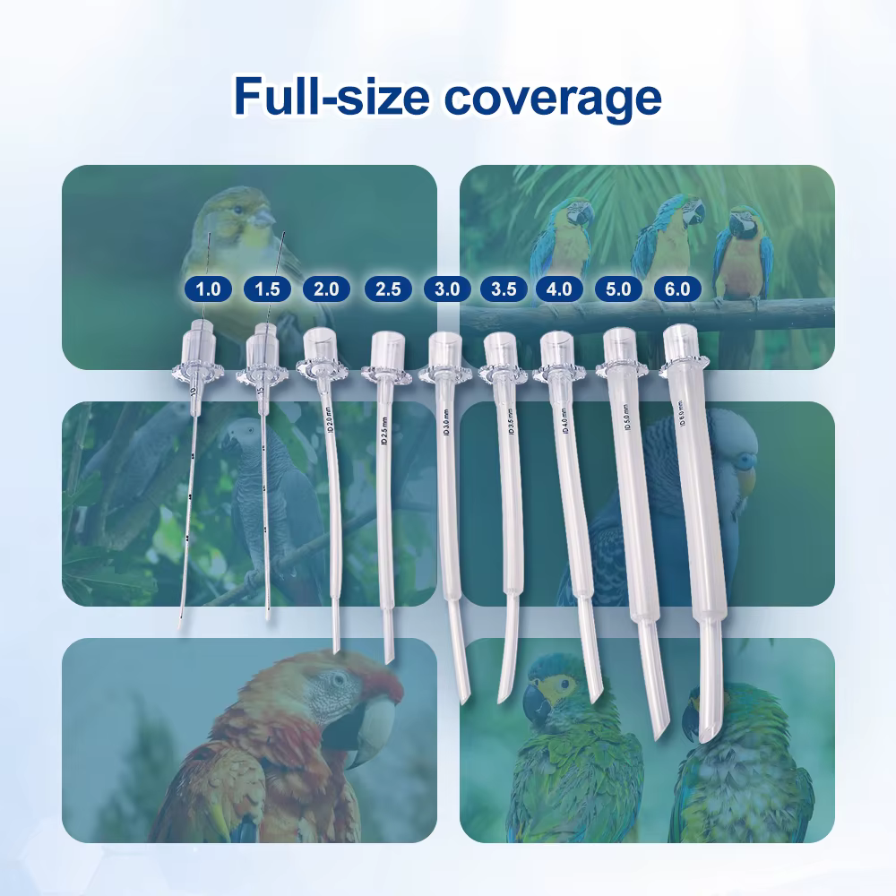 Tubo endotraqueal veterinario para aves de silicona - imagen 3