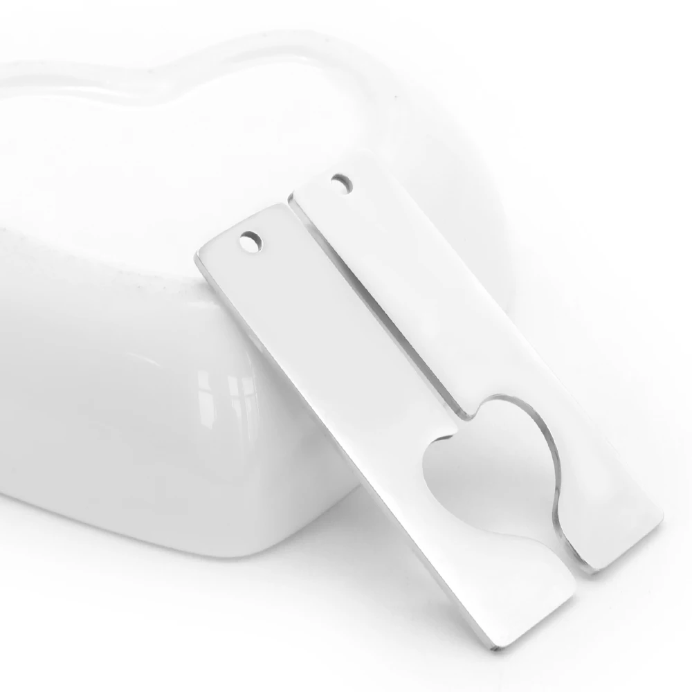 Colgantes rectangulares de acero inoxidable en plata
