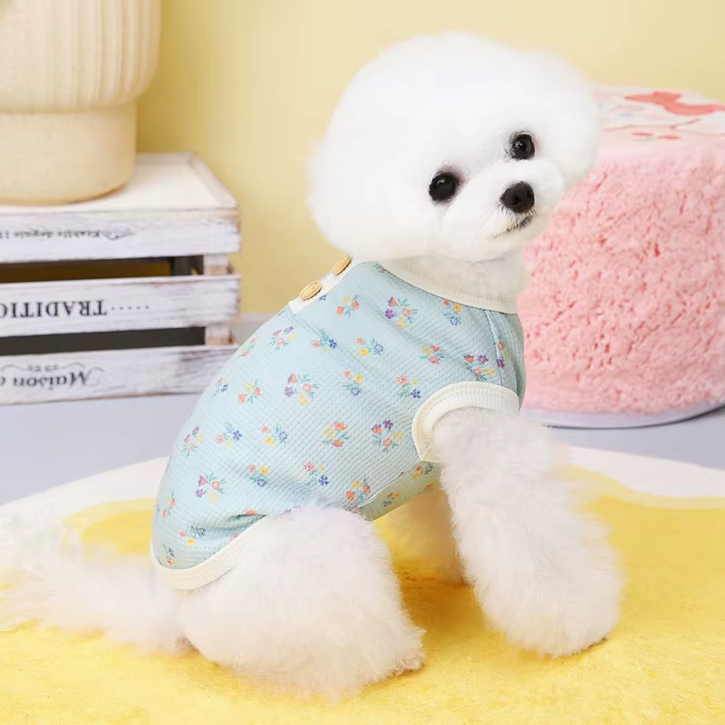 Chaleco floral de verano para perros y gatos – Camiseta ligera - imagen 5