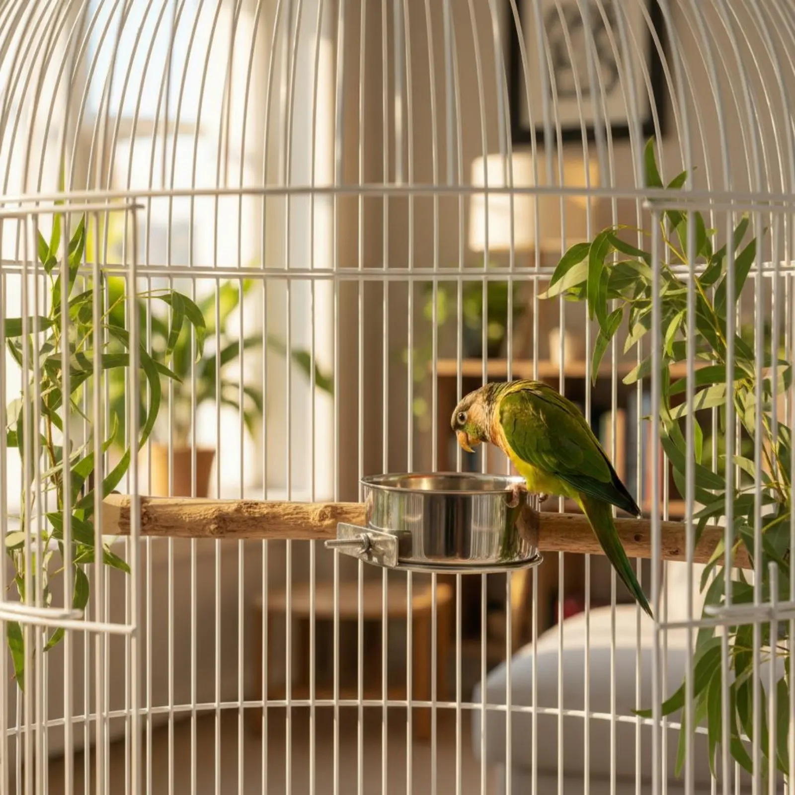 Comedero colgante para aves de acero inoxidable, resistente al óxido - imagen 4
