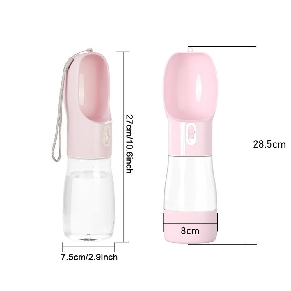Botella 2 en 1 para mascotas con dispensador