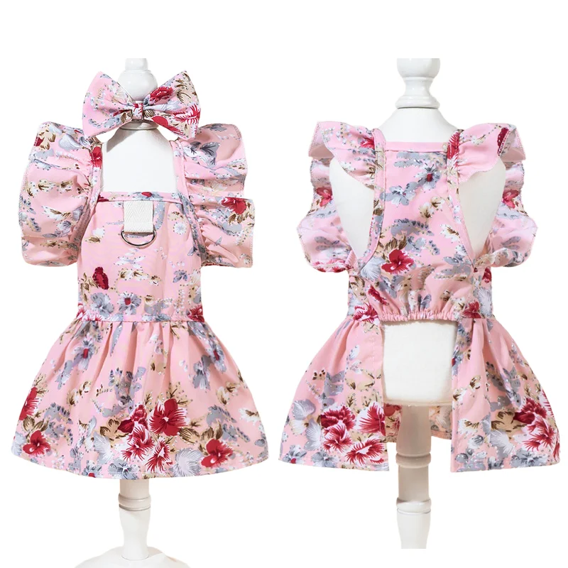 Vestido hawaiano con volantes para perro pequeño – Estampado tropical de verano - imagen 4
