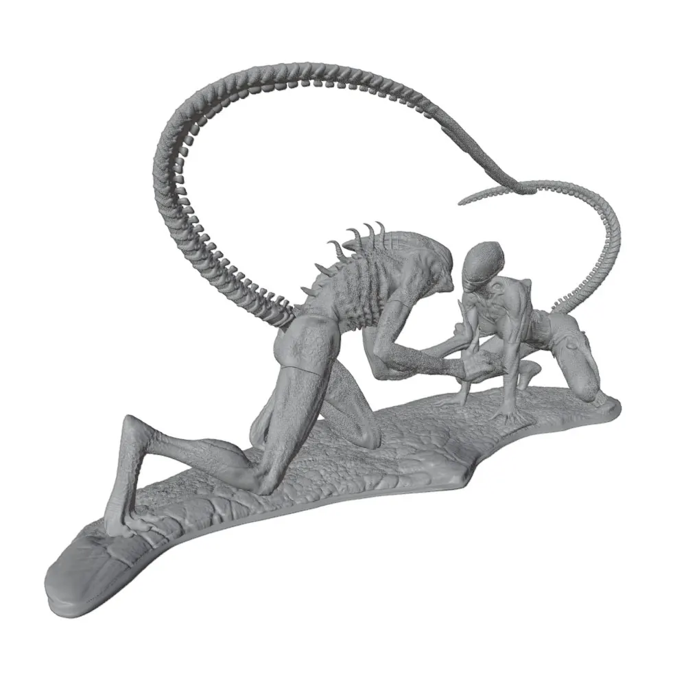 Figura coleccionable gris impresa en 3D estilo anime, sin pintar - imagen 3