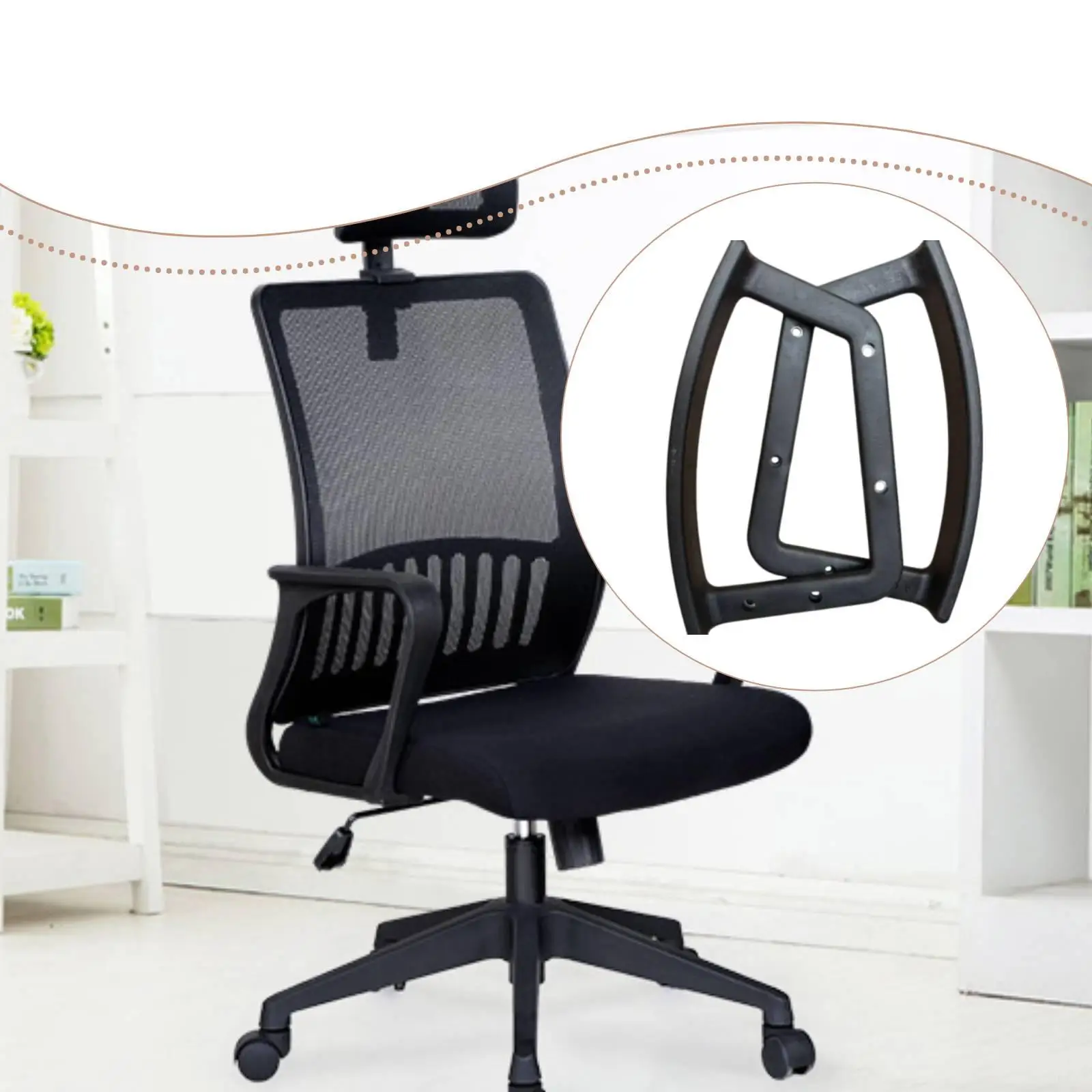 Par de anillos para reposabrazos de silla de oficina: fácil instalación - imagen 2